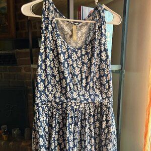 Blue patterened dress, size L